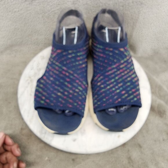 Skechers Womens Size 8 Catchy Wave Arch Fit Navy Rainbow Knit Sandals *GUC* - Picture 3 of 11